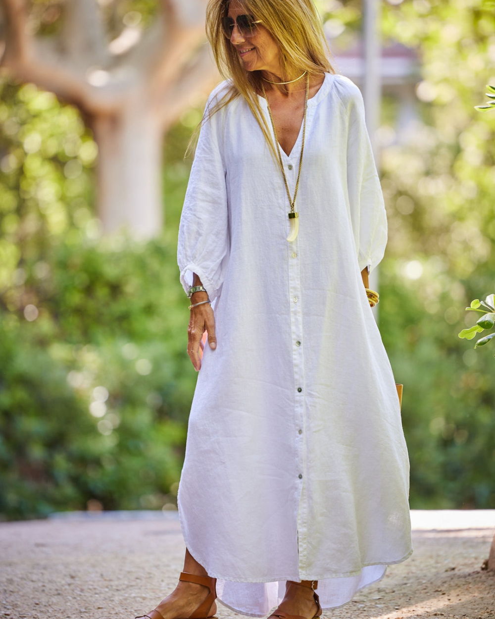 Ivyshape | Fine Light Linen Dress