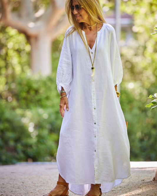 Ivyshape | Fine Light Linen Dress