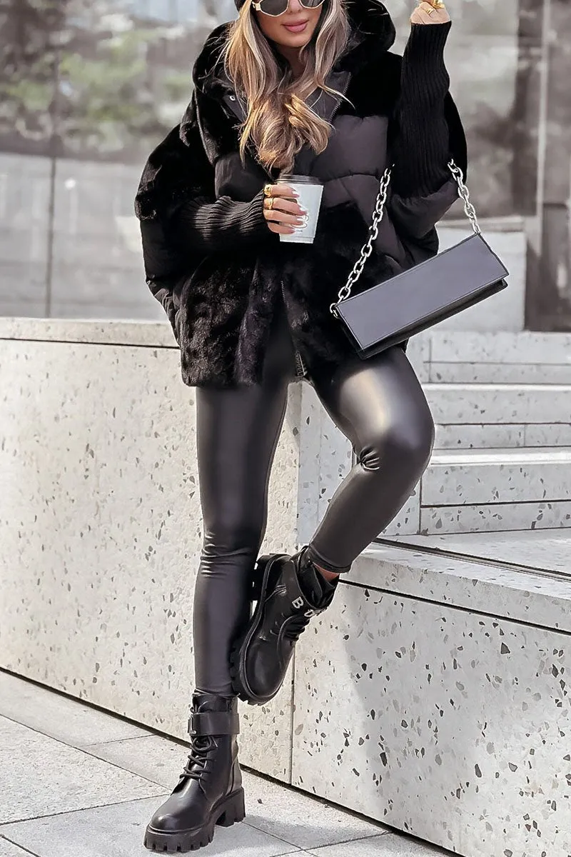 Ivyshape | Luxurious Modern Bomber Jacket with Hood