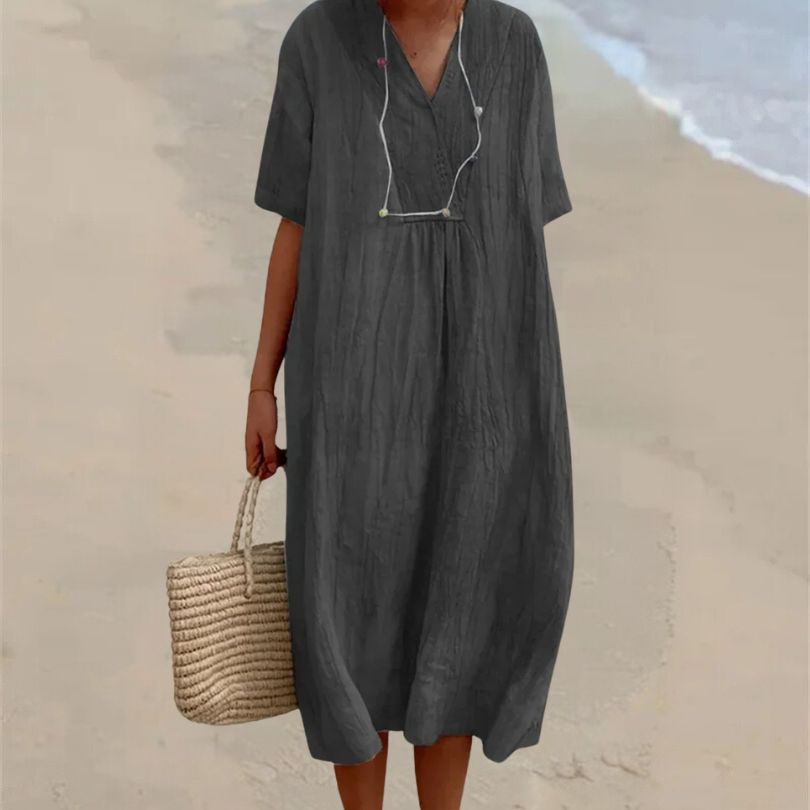 IvyShape | Comfortable dress made of linen