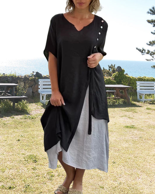 Summer Casual Long Dress with Half Sleeves | Ideal for Summer