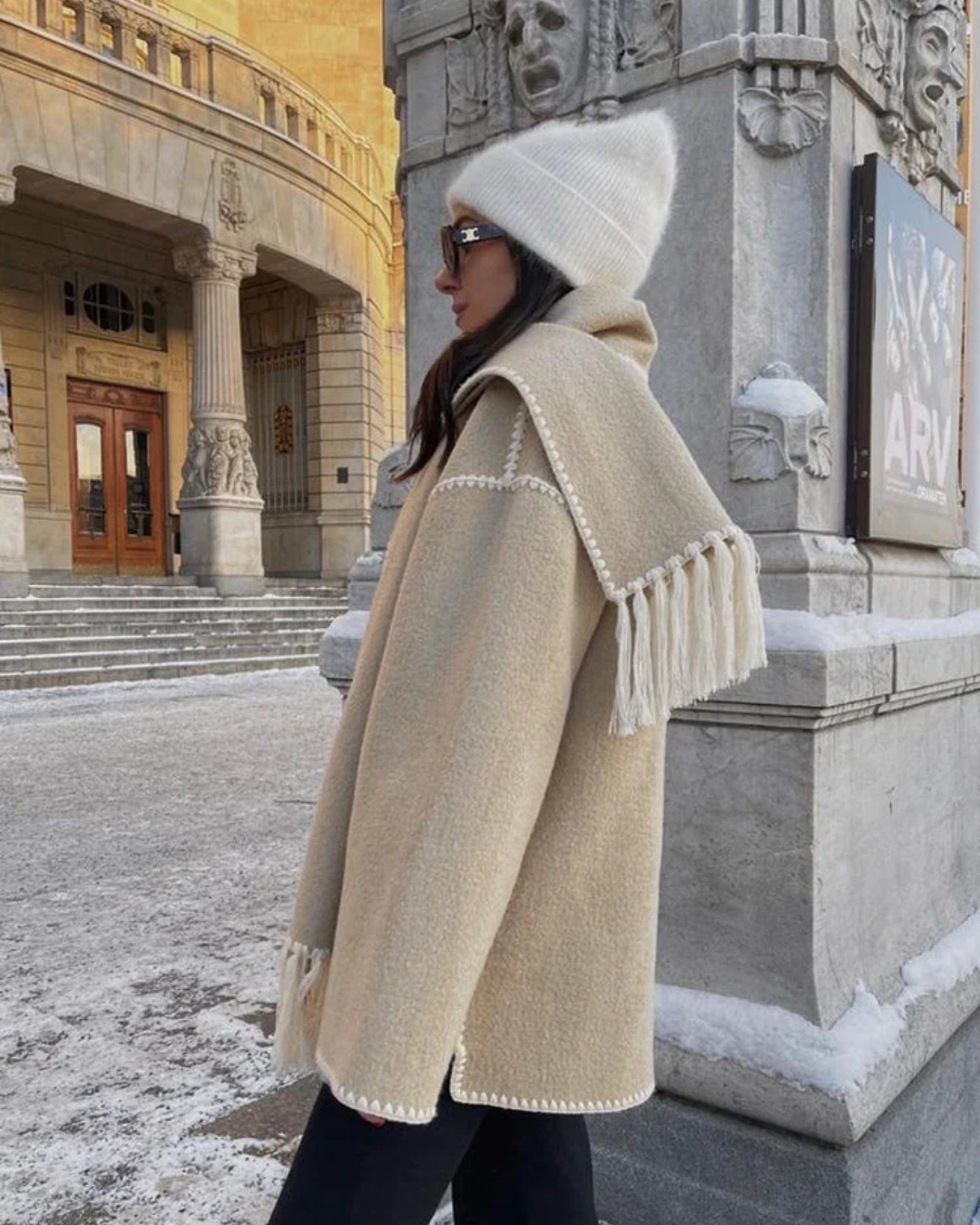 Ivyshape | Winter Scarf Coat