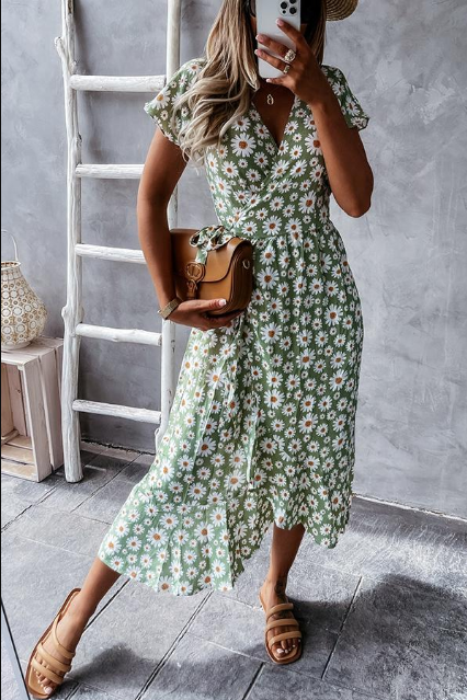 Ivyshape | Loved By You Midi Dress With Daisy Print