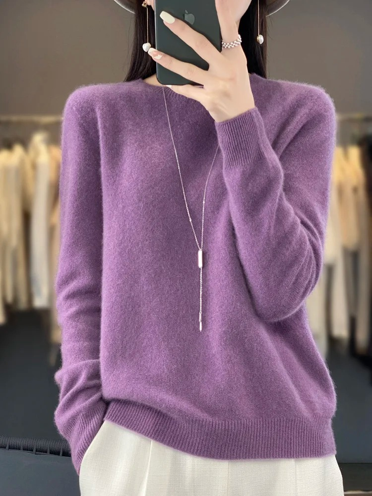 Ivyshape |Sweater Women Round Neck Soft and Elegant Sweater