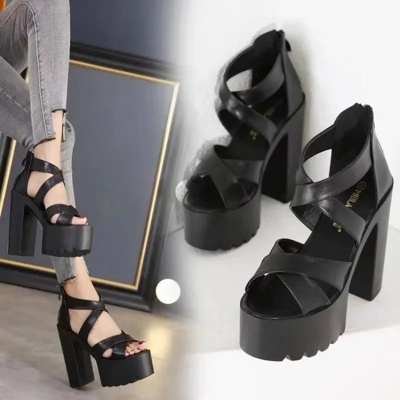 Sexy Mixed Color Platform Sandals for Women