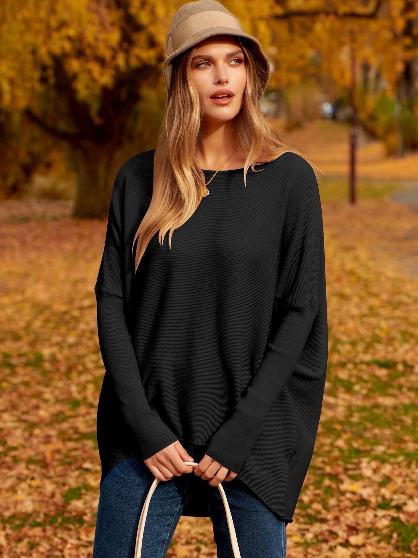 Ivyshape | Women's Plus Size Irregular Dolman Sleeve Sweater