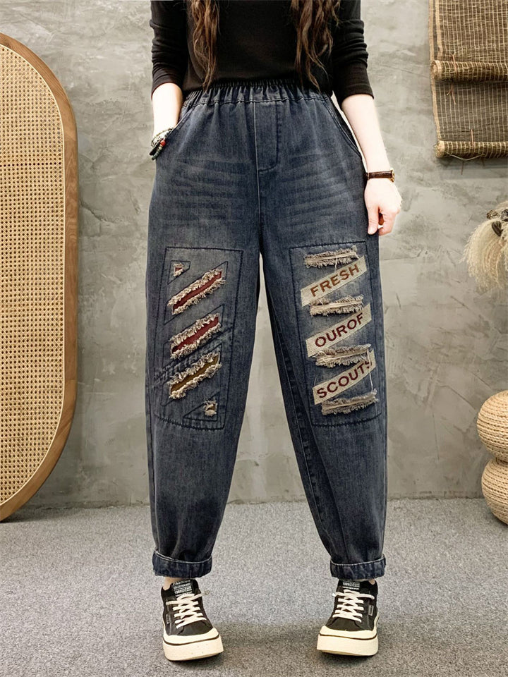 Hip-Hop Streetwear Ripped Jeans for Women