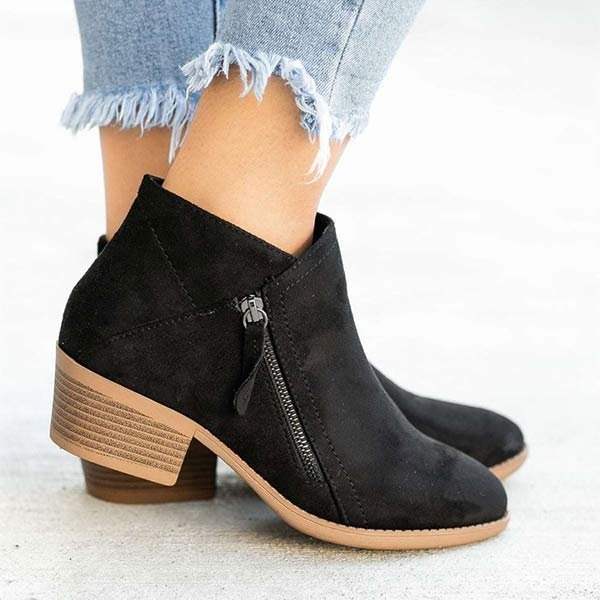 Ivyshape | Women's Ankle Boots with Zipper