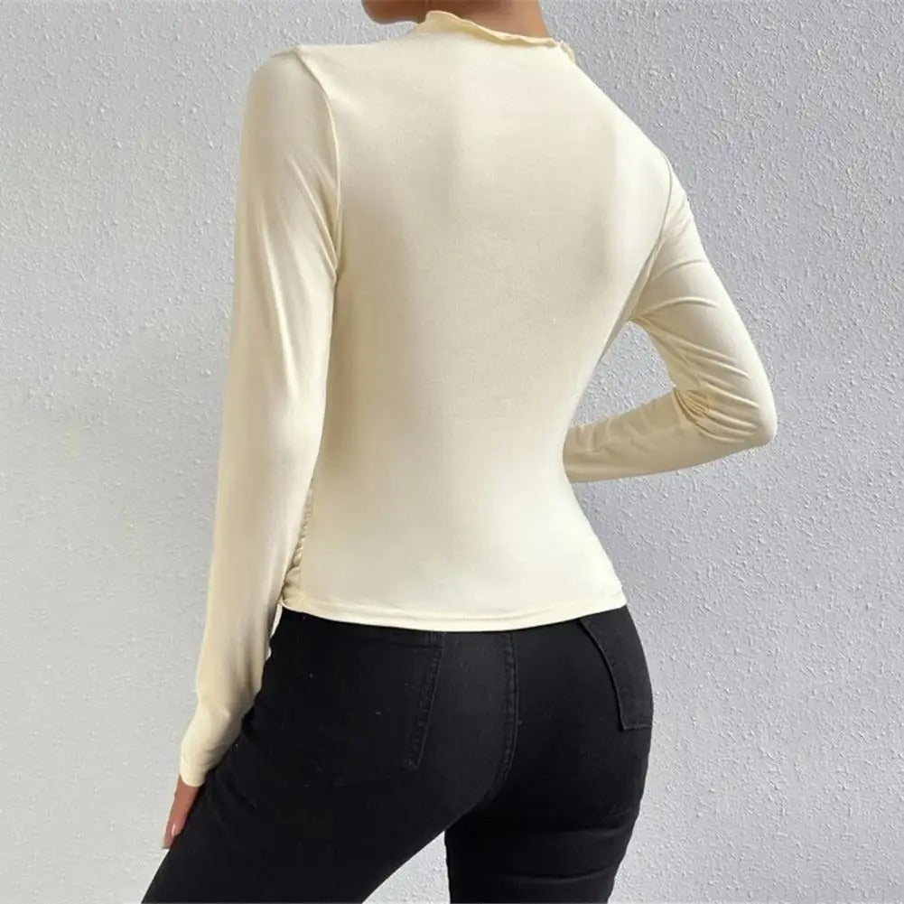 Sleek Long-Sleeve Slim Fit Pullover for Women