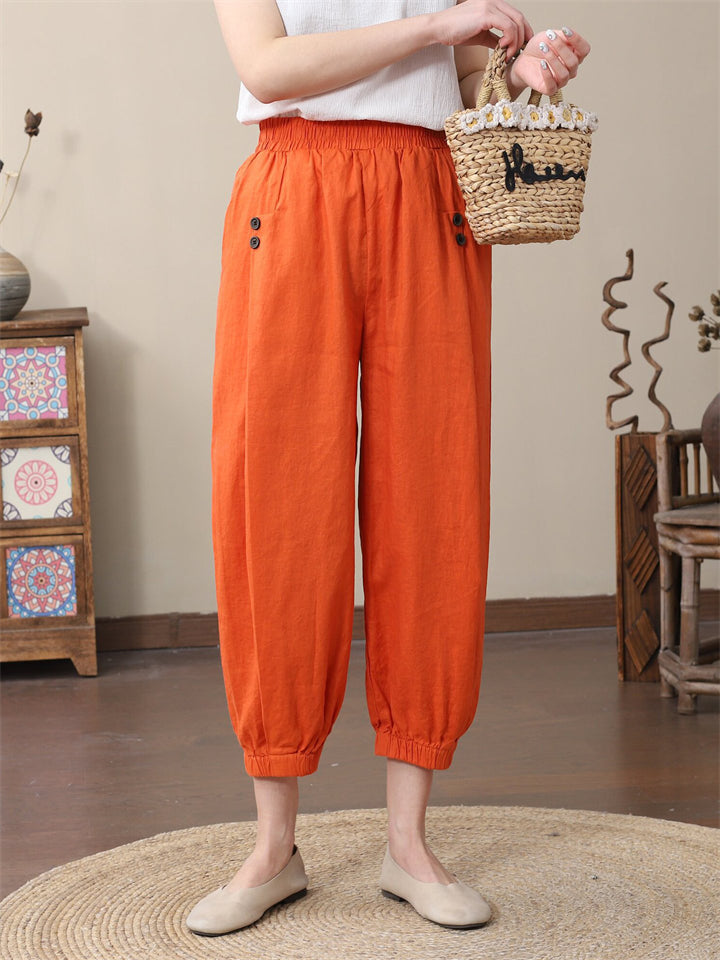 Spring Summer Women's Loose Thin Elastic Pants