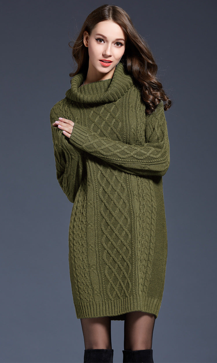 IvyShape | High-neck Long Knit Dress