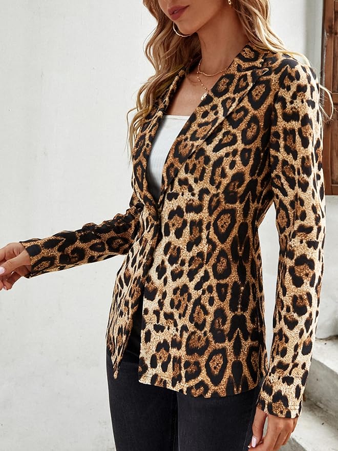 Ivyshape | Leopard Women's Blazer Felicia