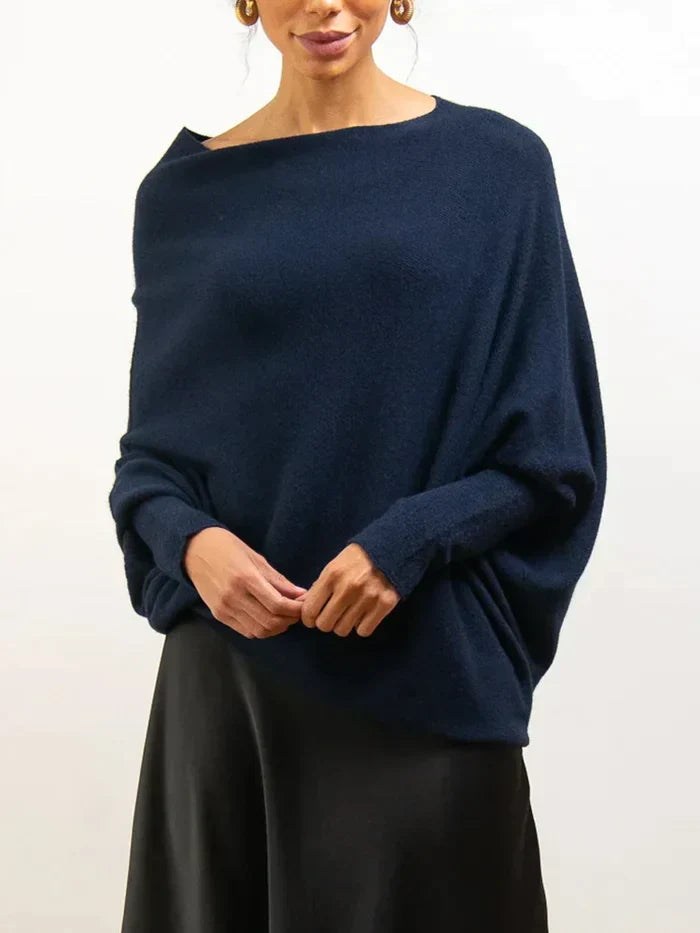 Ivyshape | Women's Asymmetric Draped Sweater