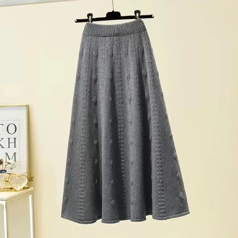 Ivyshape | Woolen Pleated Skirt