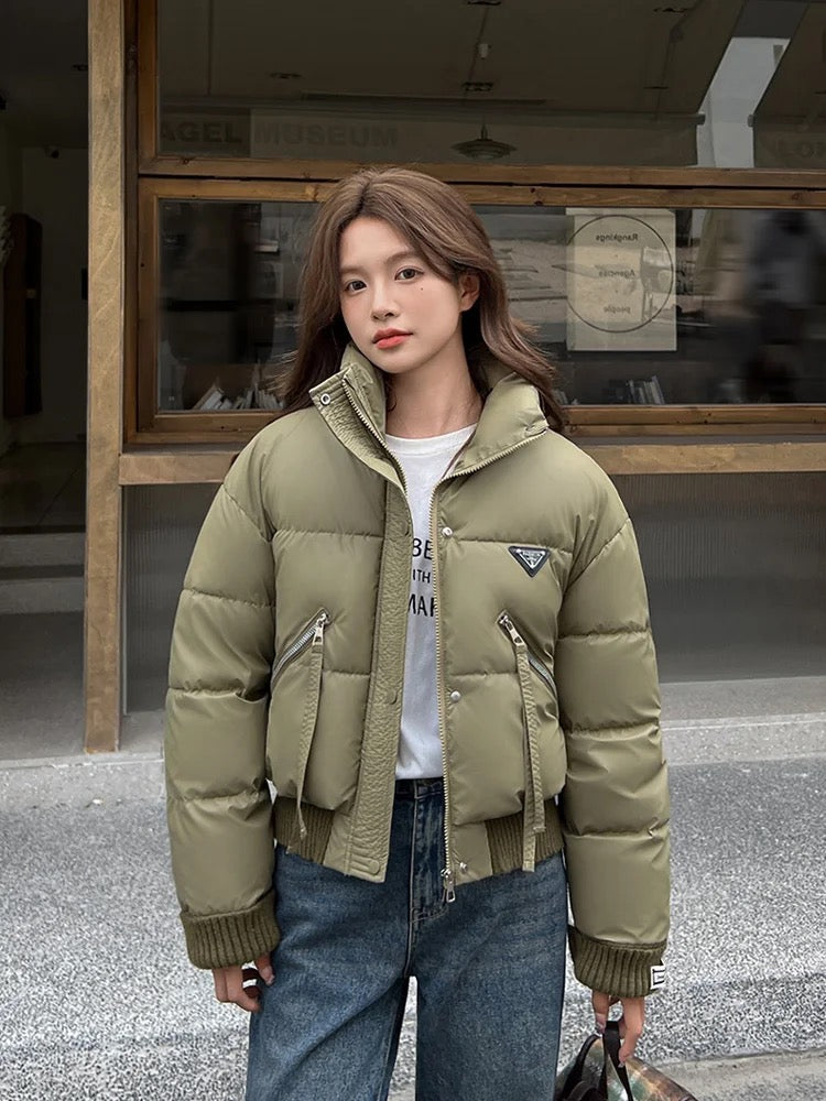 Ivyshape | Warm Parka Jacket In Army Green