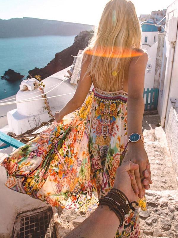 Spaghetti-neck Maxi Dress