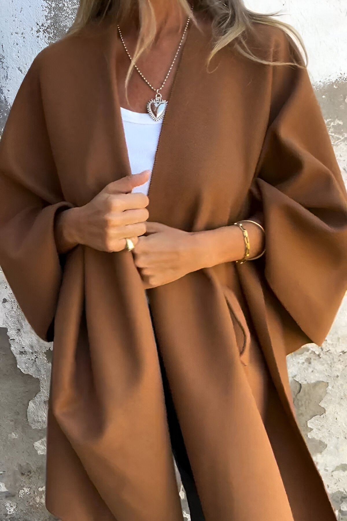 Ivyshape | Chic Loose V Neck Shawl Cape Jacket