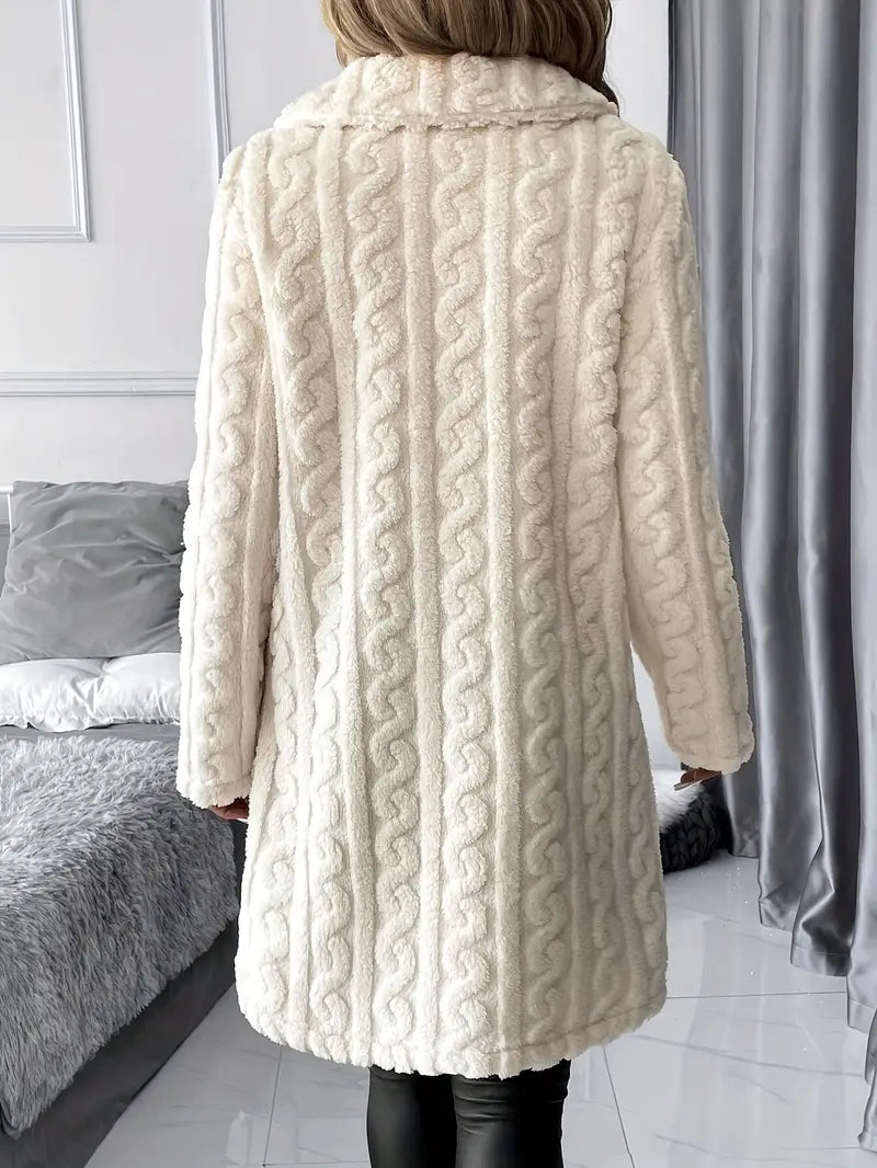 Ivyshape | Longer And Softer Cardigan Made Of Double-Sided Fleece