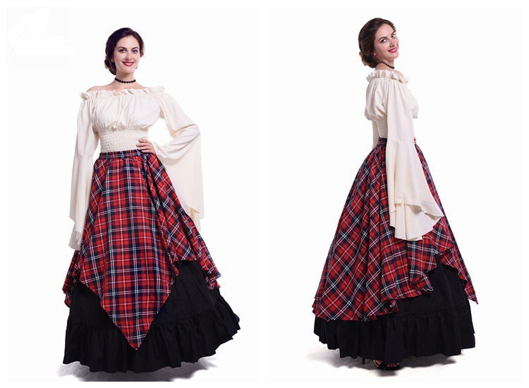 Ladies historical ensemble with wide flared sleeves Ivyshape