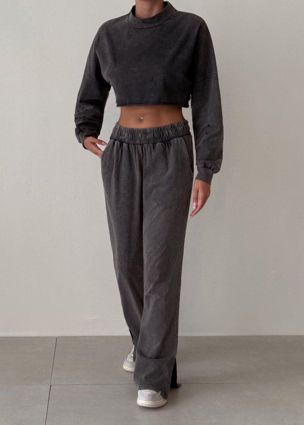 Ivyshape | Luxe Cropped Turtleneck Two-Piece Set