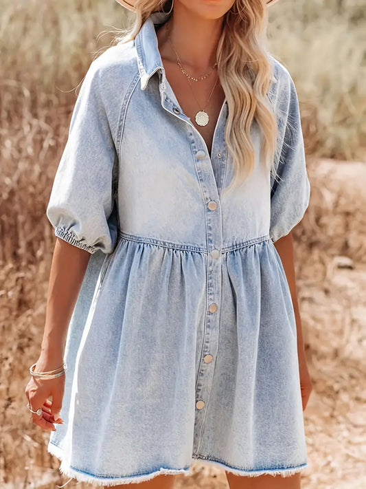 Ivyshape | Minidress Made of Cotton Denim