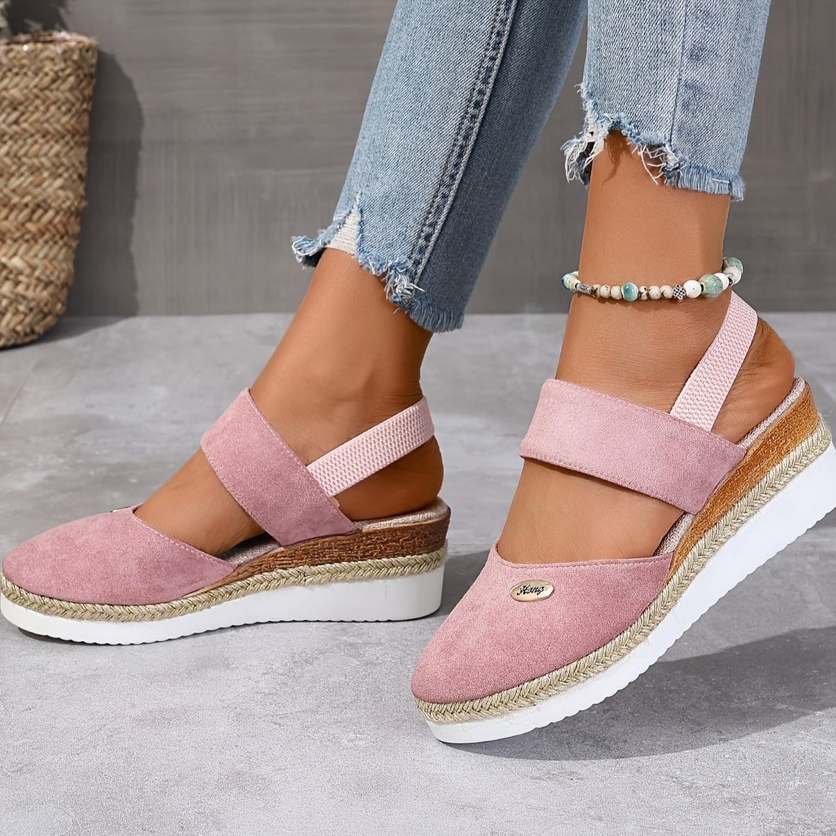 IvyShape | Women’s Sandals On Platform: Non-Slip, Closed Toe, Elastic Strap