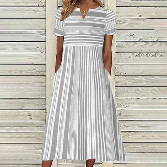 Summer Casual Striped Midi Dress | Ideal for Summer