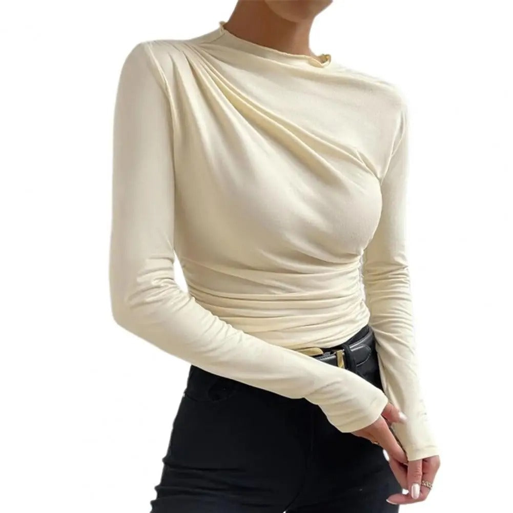 Sleek Long-Sleeve Slim Fit Pullover for Women