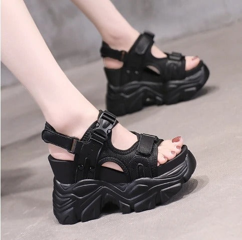 Shiny Wedge Sandals for Women