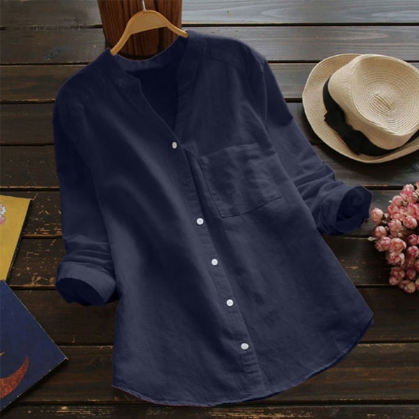 IvyShape | Casual, Loose Shirt made of Linen-Cotton