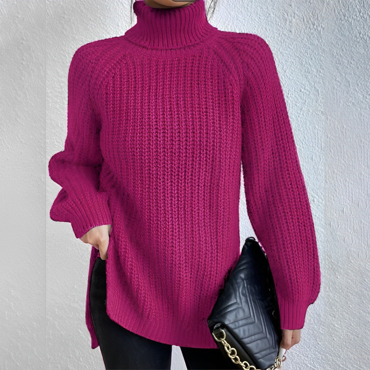 Ivyshape | Thick Turtleneck Sweater Made Of Cotton