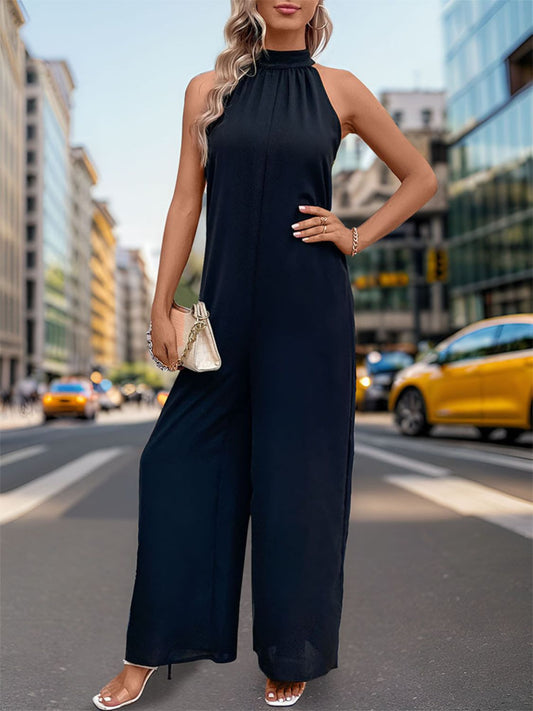 Ivyshape | Tied Grecian Wide Leg Jumpsuit