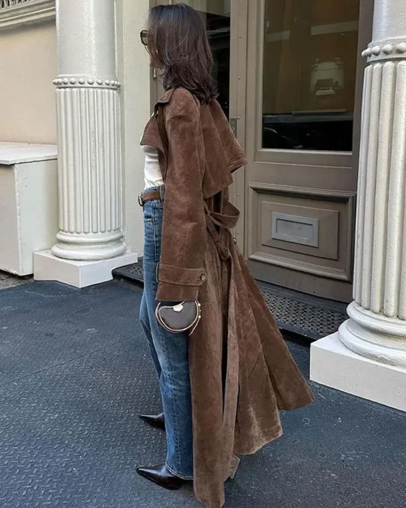 Ivyshape | Suede Long Coat