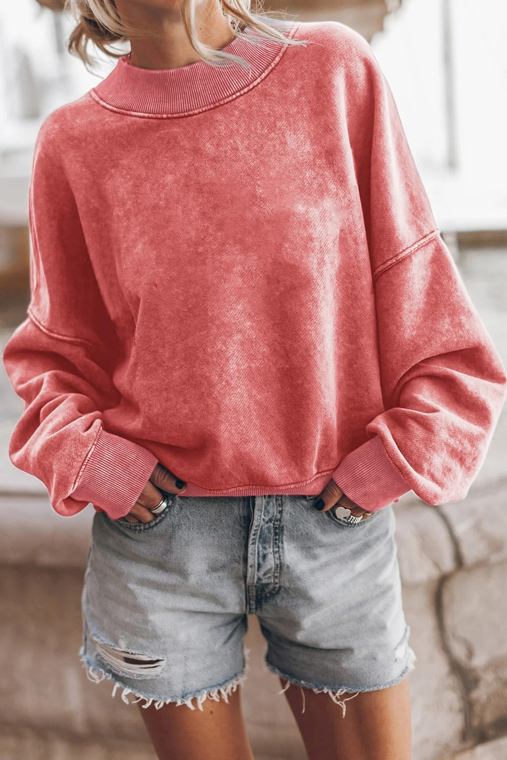 Ivyshape | Drop Shoulder Pullover Sweatshirt