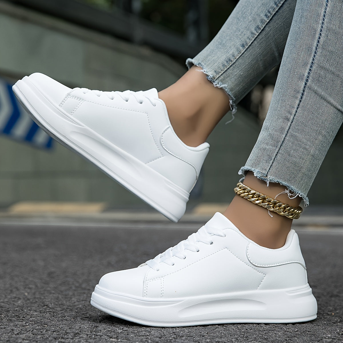 Ivyshape | Women's White Sneakers Casual