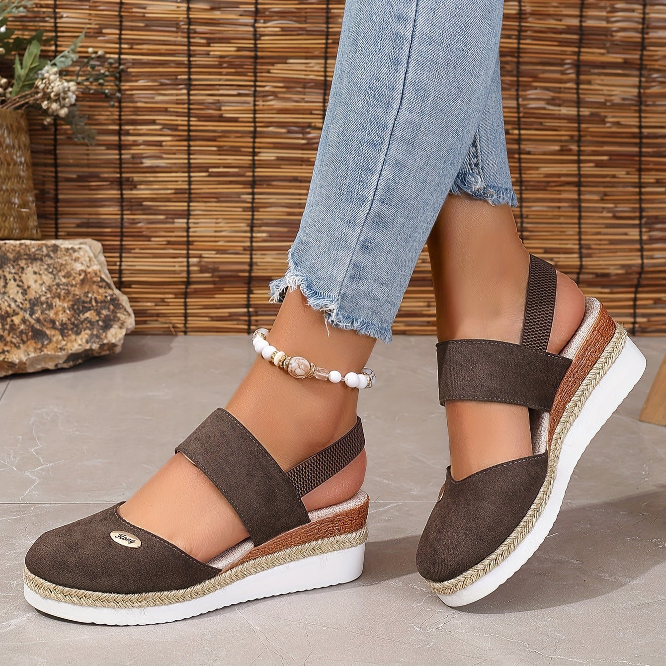 IvyShape | Women’s Sandals On Platform: Non-Slip, Closed Toe, Elastic Strap