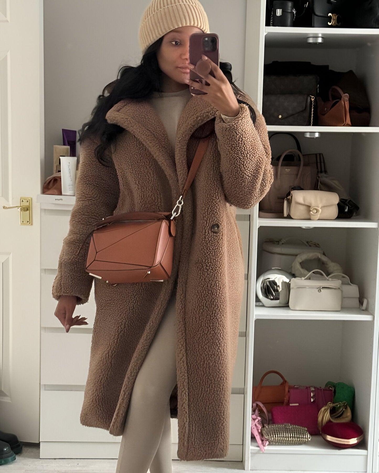 Ivyshape | Elegant Long Teddy Coat