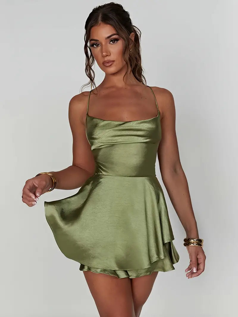 Ivyshape | Silk Cocktail Dress Alluring