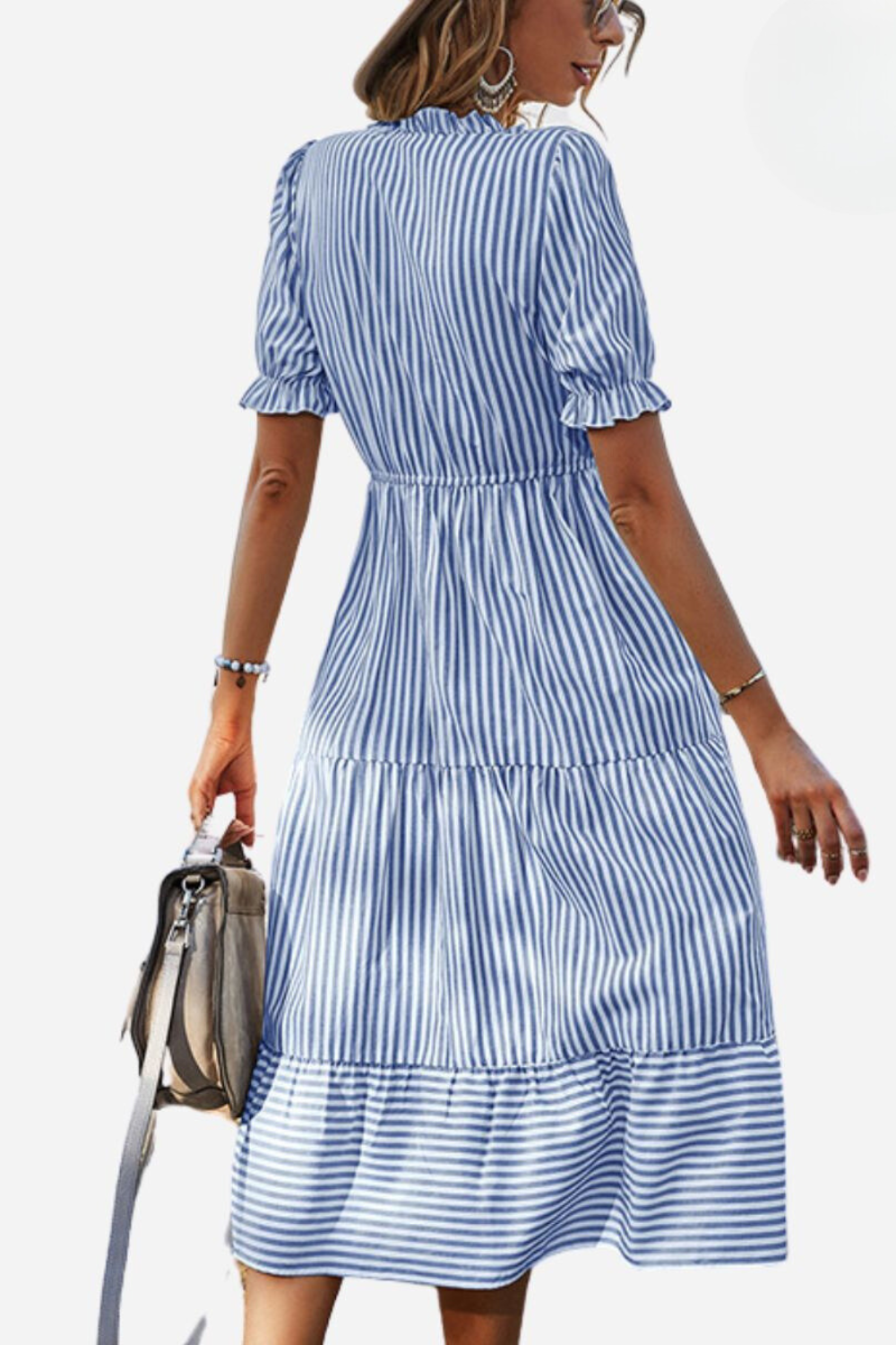 Ivyshape | Women's Bright Summer Dress Stripes