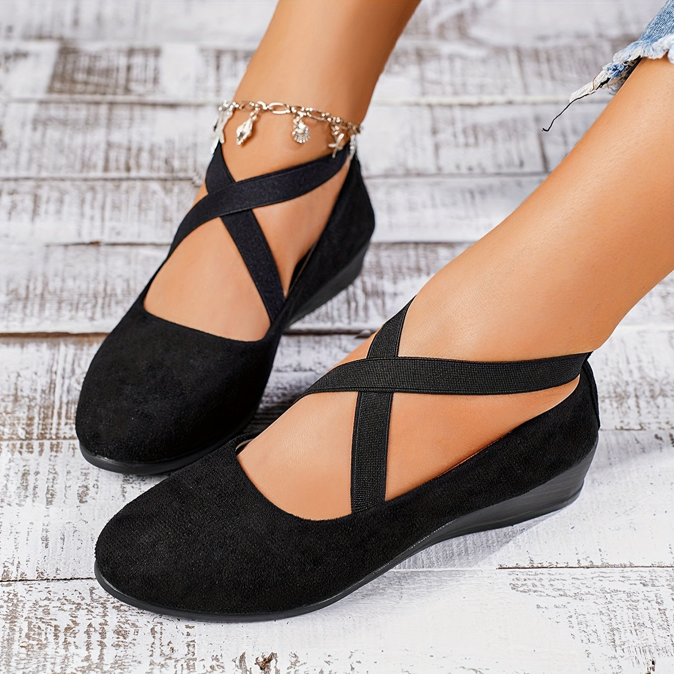IvyShape | Comfortable Flat Wedges