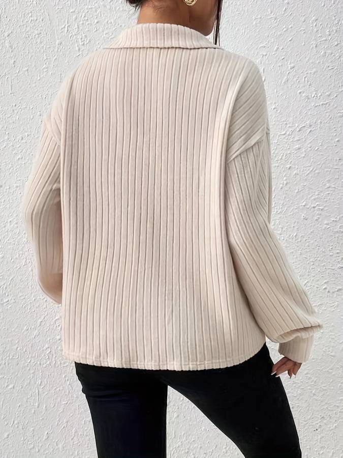 Ivyshape | Women's Polo Sweater Hanging Shoulder