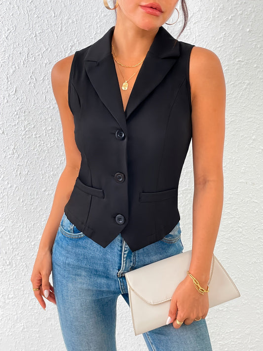 Ivyshape | Women's Chic Spring Black Vest