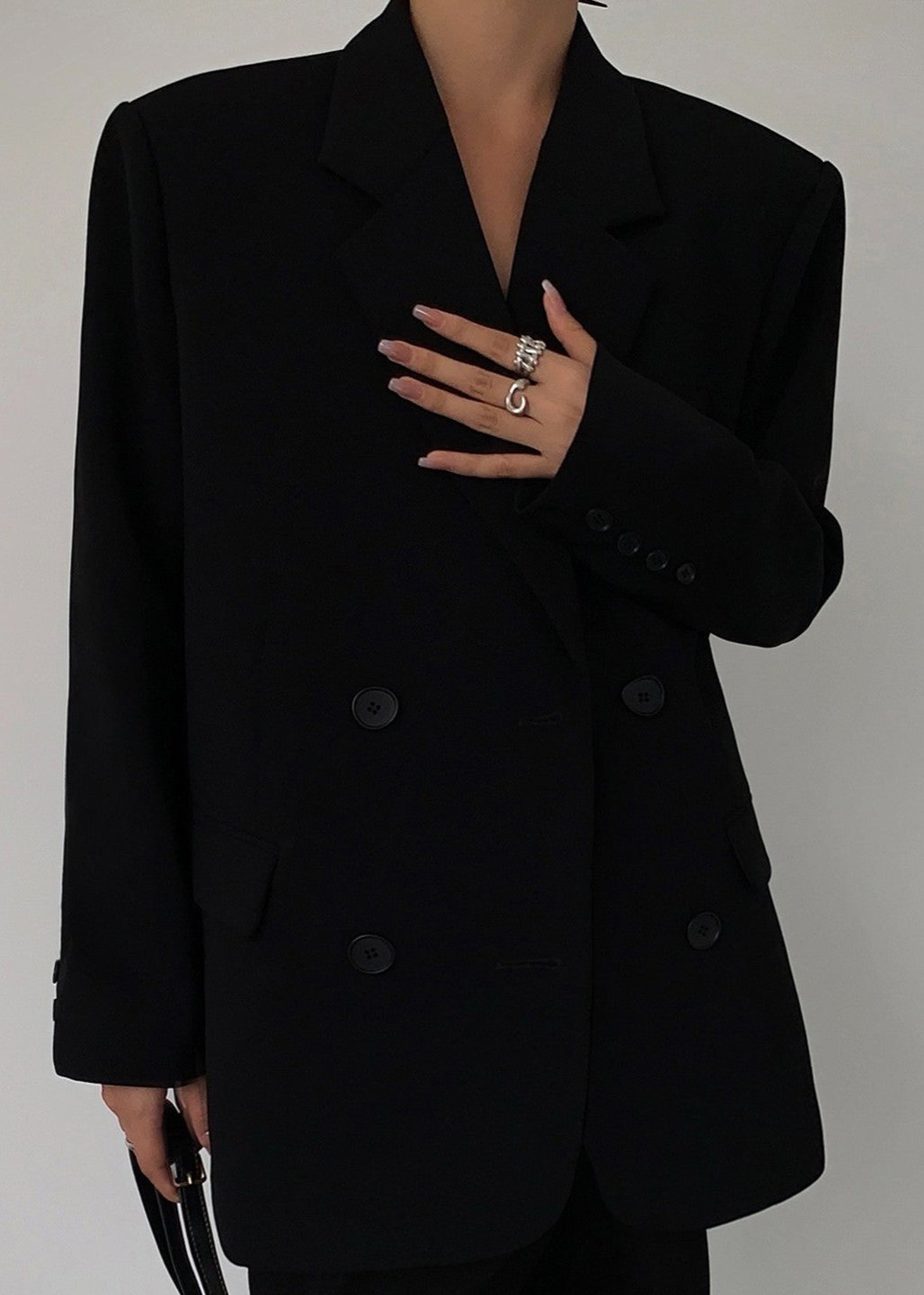 Ivyshape | Women's Oversized Black Blazer