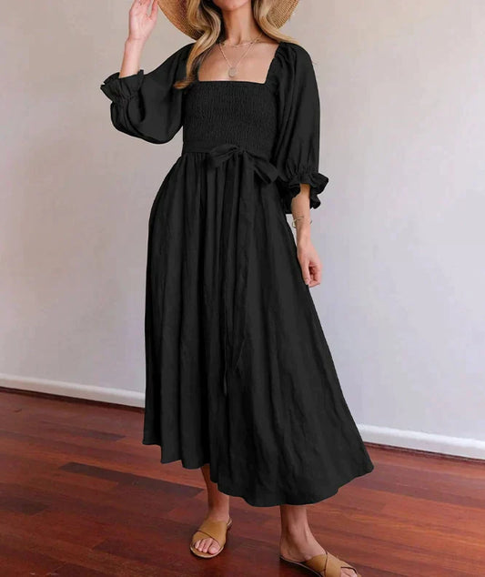 Ruffled Lantern Sleeves Multi-wear Dress