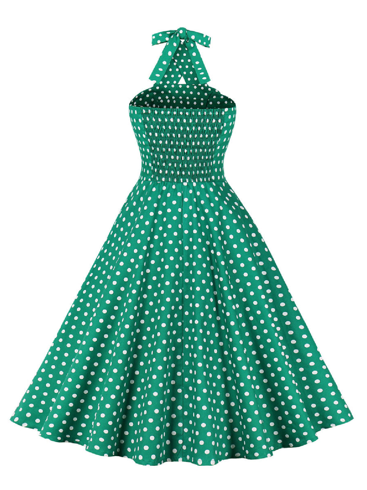 Green Polka Dot Halter Dress