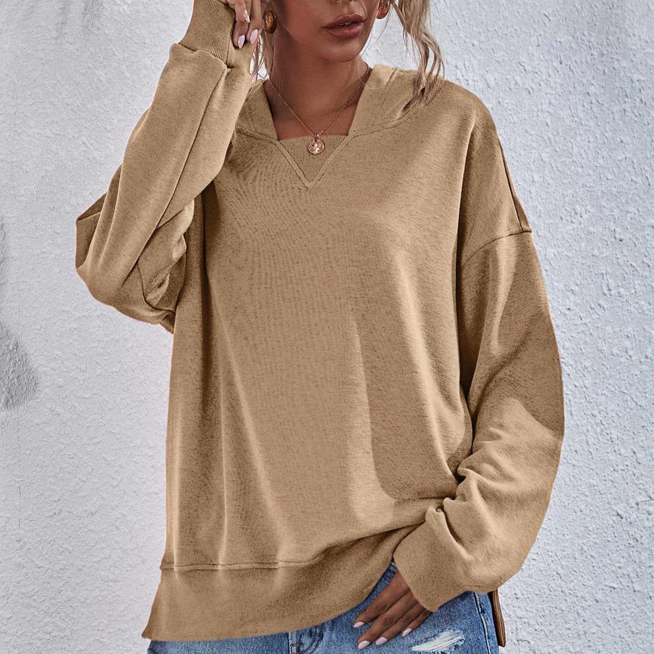 Ivyshape | Relaxed Fit Oversized Autumn Sweater for Women