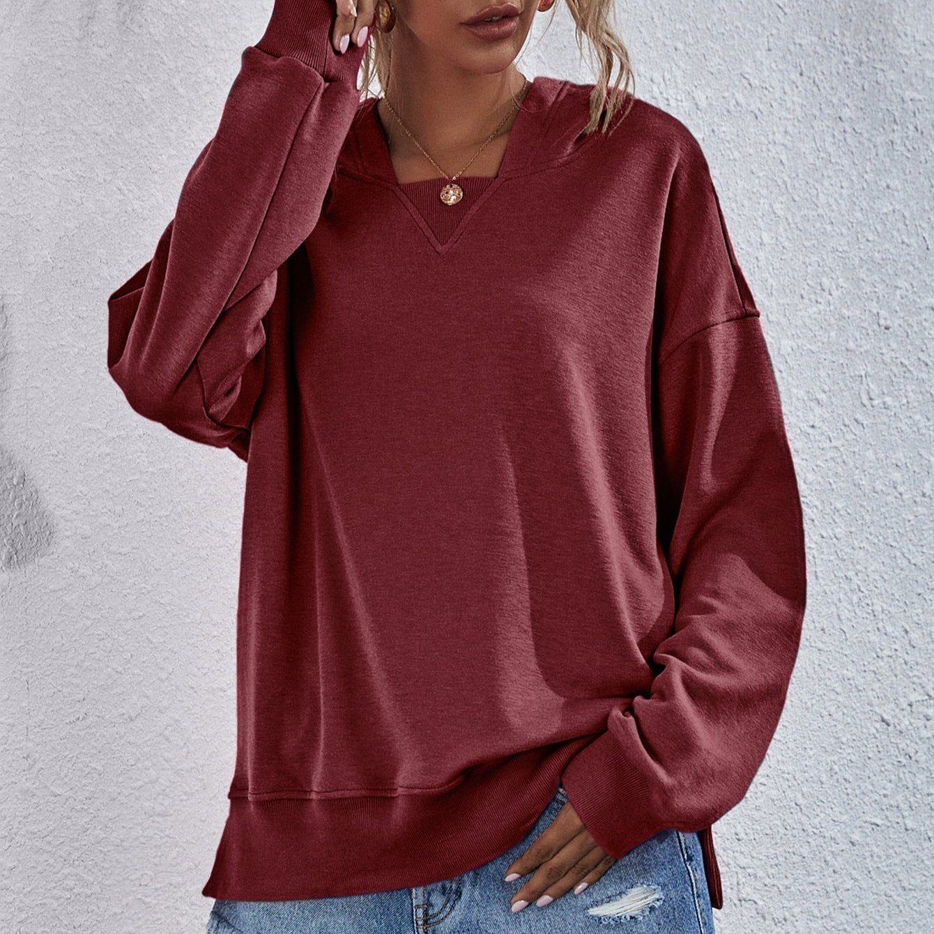 Ivyshape | Relaxed Fit Oversized Autumn Sweater for Women