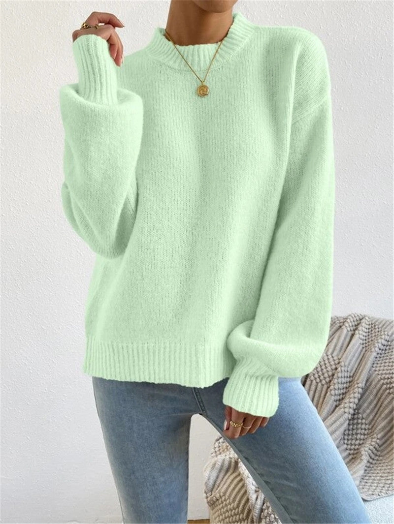 Ivyshape | Women's Long Sleeve Sweater with Stand-Up Collar