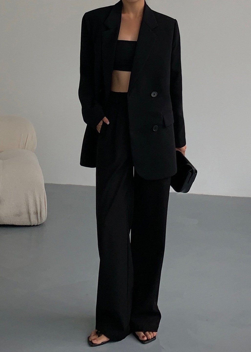 Ivyshape | Women's Oversized Black Blazer