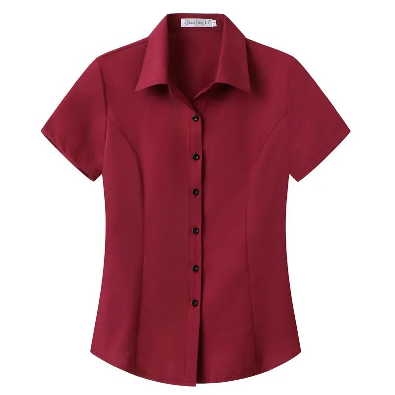 Sleek Fitted Short-Sleeve Shirt for Women